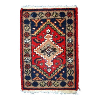 Handmade Vintage Hamadan Rug 1.4' X 1.9' (42cm X 60cm) 1970s For Sale