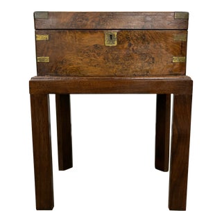 Antique 19th Century Victorian Campaign Lap Desk With Stand For Sale