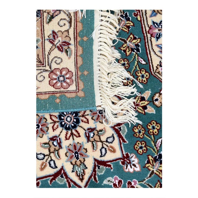 Pasargad Persian Nain Silk & Wool Rug For Sale - Image 4 of 4