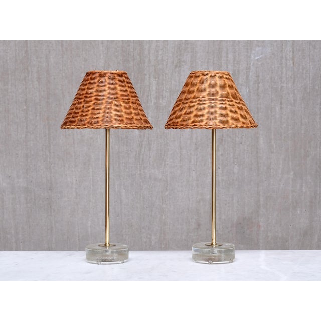 This elegant pair of table lamps was produced by Falkenbergs Belysning in Sweden in the 1960s. The lamps are signed with...