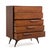 Mid Century Sculptural Walnut Bedroom Set Tall Chest Dresser Two Nightstands Made in Japan 1960s For Sale - Image 9 of 18