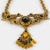 Gold Henry Perichon Bronze Necklace With Black Jet and Topaz Glass Cabochons For Sale - Image 8 of 11