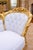 French 1970s Artisan Louis XVI Gold Beech White Leather Chaise-1 Pc For Sale - Image 3 of 9