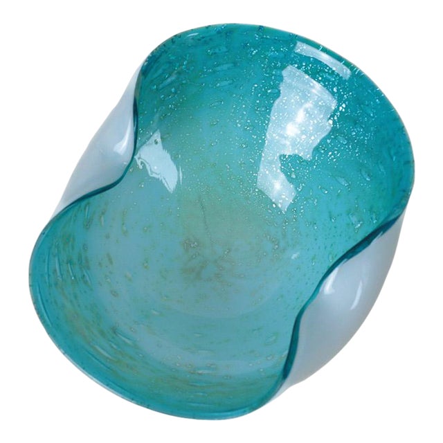 1960s Mid-Century Murano Art Glass Bullicante Bowl For Sale