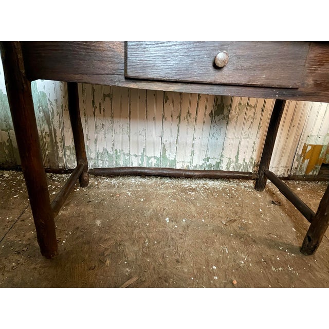 Wood Early 20th Century Adirondack Branch Handmade Writing Desk Letter Holders Cabin Primitive Country For Sale - Image 7 of 11