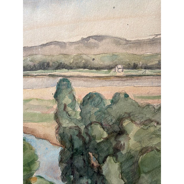 K K Van Drugel - Landscape - Impressionist Watercolor - 1920s For Sale - Image 4 of 8
