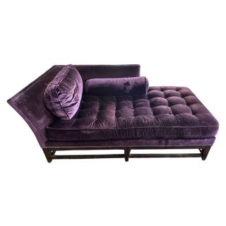 Hickory Chair Marquette Chaise in Ralph Lauren Silk Velvet For Sale