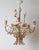Hollywood Regency Gilded and Cream Rose and Bellflower Chandelier, Italy, 1960s For Sale - Image 10 of 16