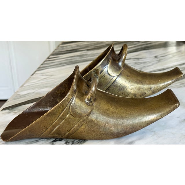 Spanish Revival Antique Brass Conquistador Equestrian Stirrups - A Pair For Sale - Image 10 of 17