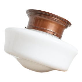 Vintage Church Opaline Flush Mount, 1930s For Sale