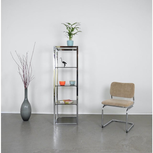 Chrome and Glass Freestanding Shelf in the style of Milo Baughman, Germany, 1970s For Sale - Image 6 of 18