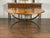 French Dining Table with Round Parquetry Top circa 1900 and New Custom Iron Base For Sale - Image 4 of 7
