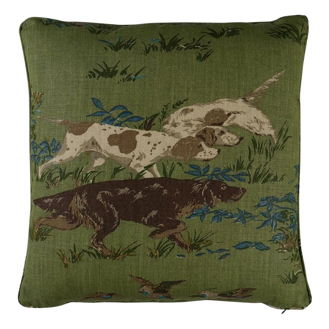 Schumacher Pointers Pillow In Meadow For Sale