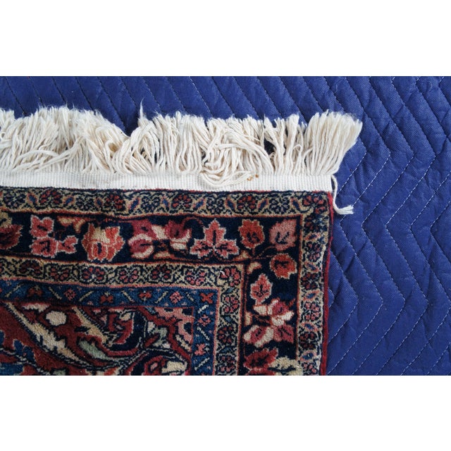 Late 20th Century Vintage Oriental Geometric Floral Medallion Red Area Rug Mat Traditional 3 X 5' For Sale - Image 5 of 13