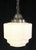Mid 20th Century Restored Art Deco Stepped Milk Glass Hanging Pendant Light For Sale - Image 5 of 8