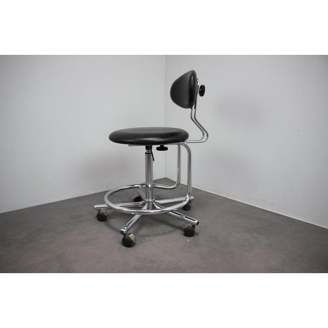 Adjustable Chrome Swivel Office Chair on Casters, Czechoslovakia, 1980s For Sale - Image 6 of 13