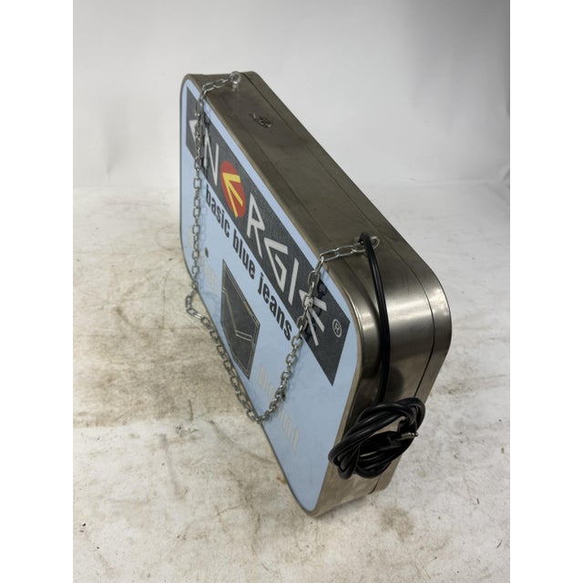 Energie Blue Jeans Illuminated Sign, 1980s For Sale - Image 4 of 6