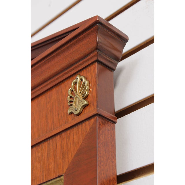 Vintage Mahogany Pediment Top Wall Mirror For Sale - Image 9 of 14