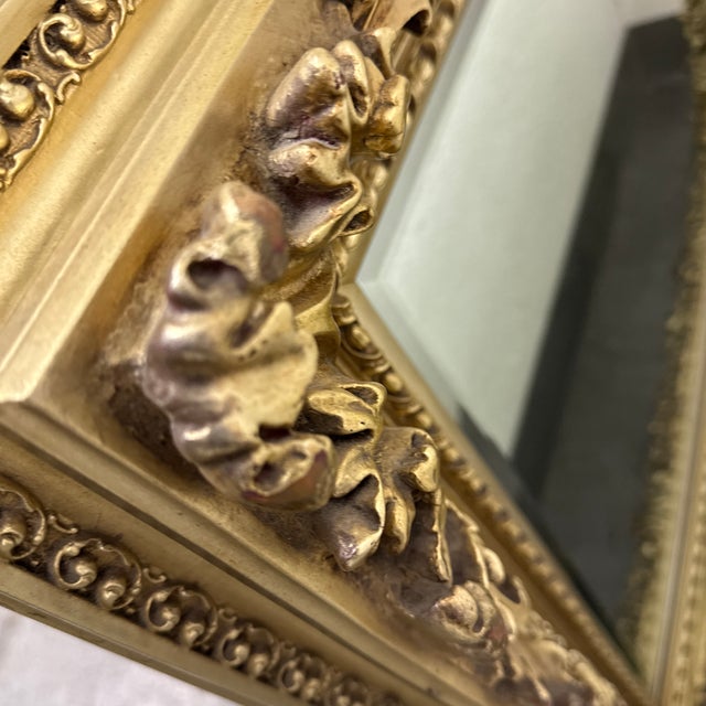 Vintage Gold Finish Ornate Wall Mirror For Sale - Image 12 of 12