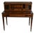 1930s Wieman Hepplewhite Style Leather Top Mahogany Inlaid Writing Desk With Bookcase For Sale