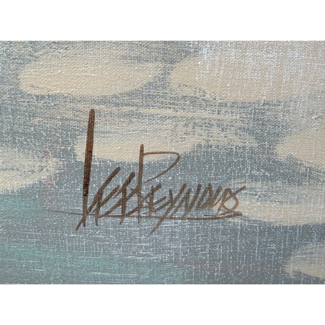 Lee Reynolds Vintage Lee Reynolds “Tranquil Moon” Vanguard Studios Landscape Painting | Large Textured Impasto Canvas | 60” X 48” For Sale - Image 4 of 10
