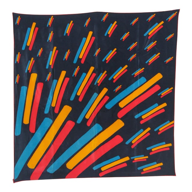 Vintage CHRISTIAN FISCHBACHER for RAIFFEISEN Silk Scarf Hem Rolled 34 " x 34" For Sale