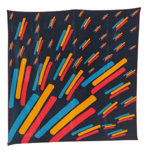 Vintage CHRISTIAN FISCHBACHER for RAIFFEISEN Silk Scarf Hem Rolled 34 " x 34"