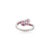 Metal Exquisite Pure 925 Silver Ruby Bypass Ring With Diamond - Size 6 For Sale - Image 7 of 10