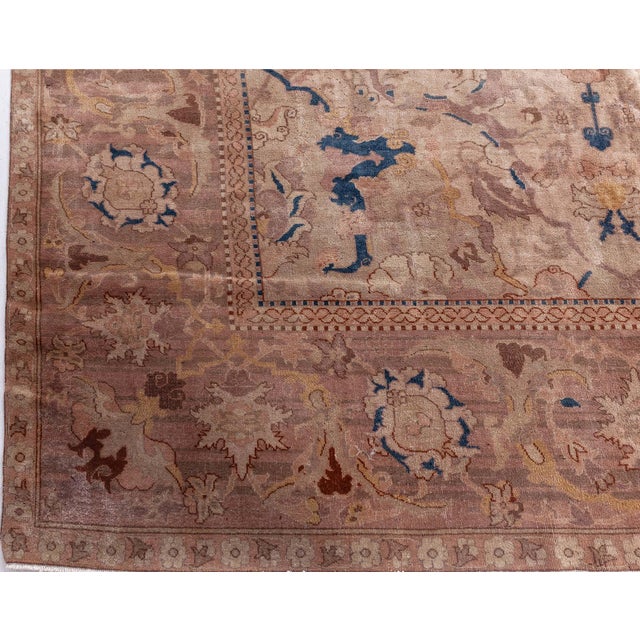 Antique Indian Bold Handmade Wool Rug For Sale - Image 9 of 9