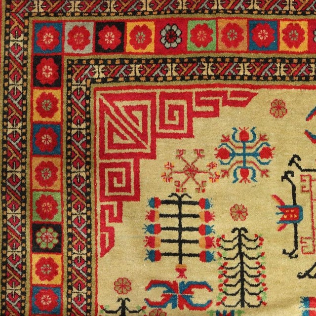 Samarkand Rug in Wool and Cotton For Sale - Image 6 of 9