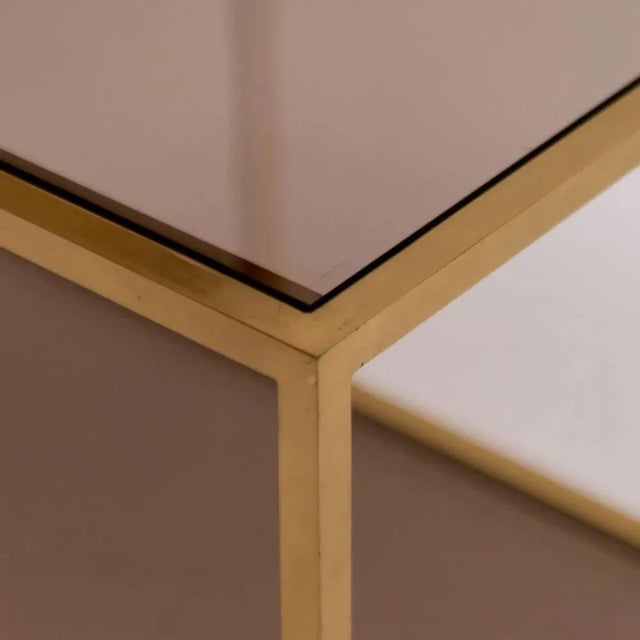 Table in Brass and Smoked Glass, 1960s For Sale - Image 5 of 8