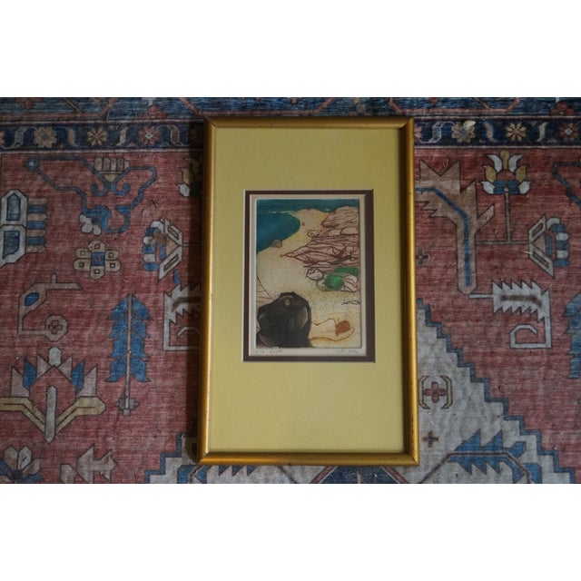 1960s Vita Giorgi Handmade Seaside Nude Art Print For Sale In San Antonio - Image 6 of 10