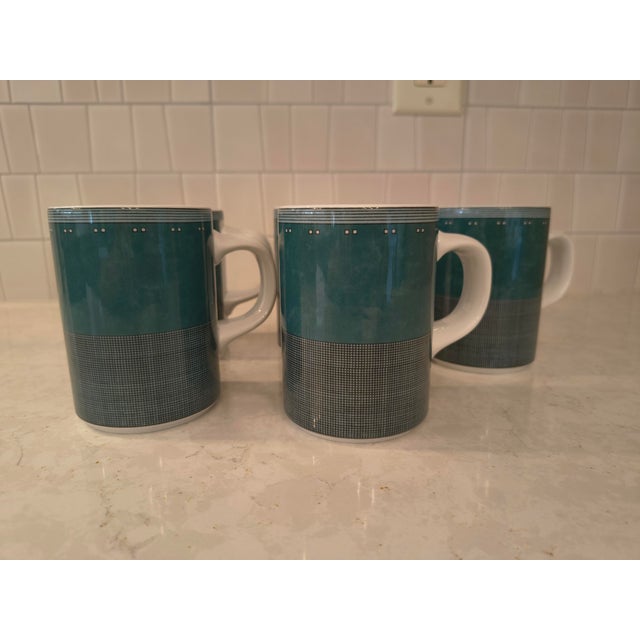 Mid-Century Modern Dansk Bistro Style Cups, Vintage Pattern Gridlock - Set 5 For Sale - Image 3 of 7