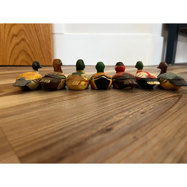 Mid-Century Modern Set of 7, Vintage Mini Duck Decoy Pencil Sharpeners For Sale - Image 3 of 11