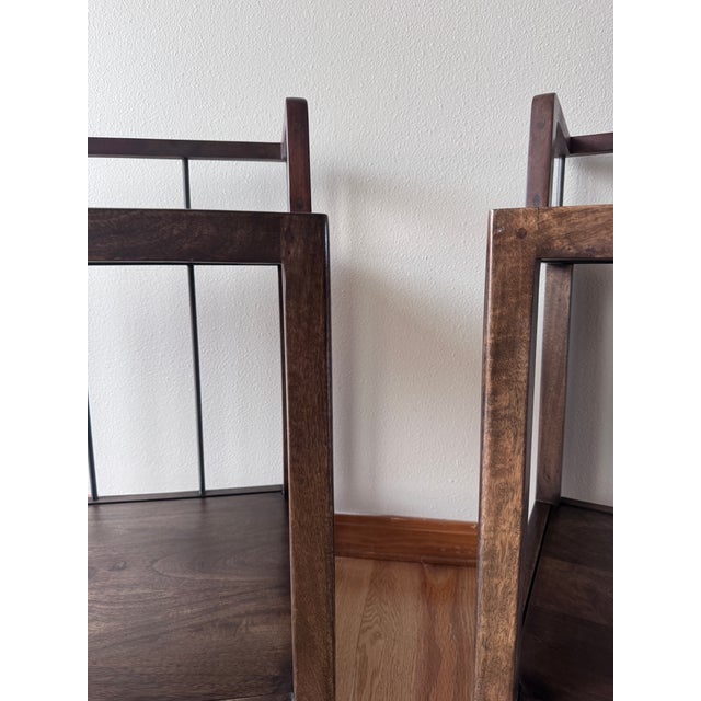 Pair of Four Hands Howard Nightstands in Pecan – Wood & Metal Bedside Tables For Sale - Image 11 of 12