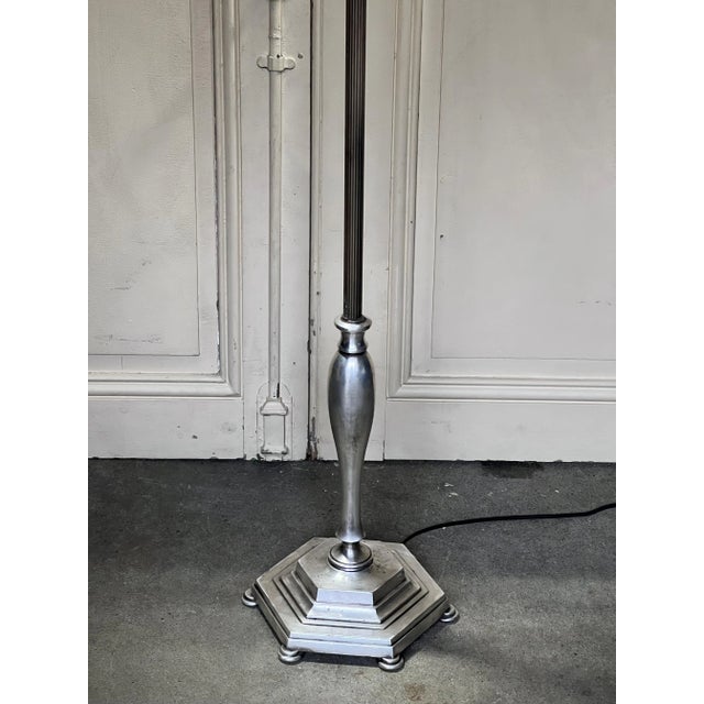 1940s French 1940’s Silver Plated Floor Lamp For Sale - Image 5 of 13