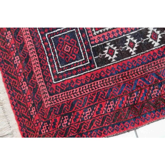 Islamic 1940s Handmade Vintage Afghan Baluch Prayer Rug 3' X 4.9' For Sale - Image 3 of 11