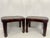 Japanese Hardwood Low Tables With an Inset Antique Japanese Leather Saddle Top—A Pair For Sale - Image 3 of 13