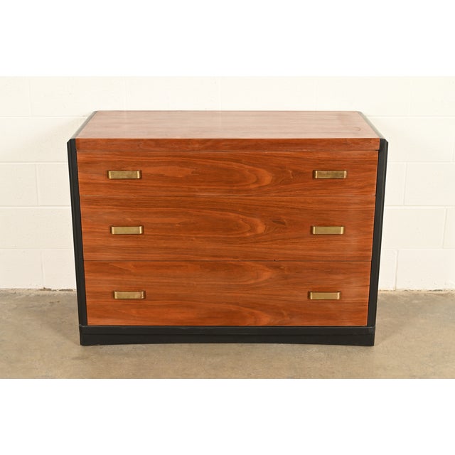 Huntley Furniture Co. Donald Deskey Style Art Deco Walnut Dresser or Chest of Drawers, Circa 1940s For Sale - Image 4 of 16
