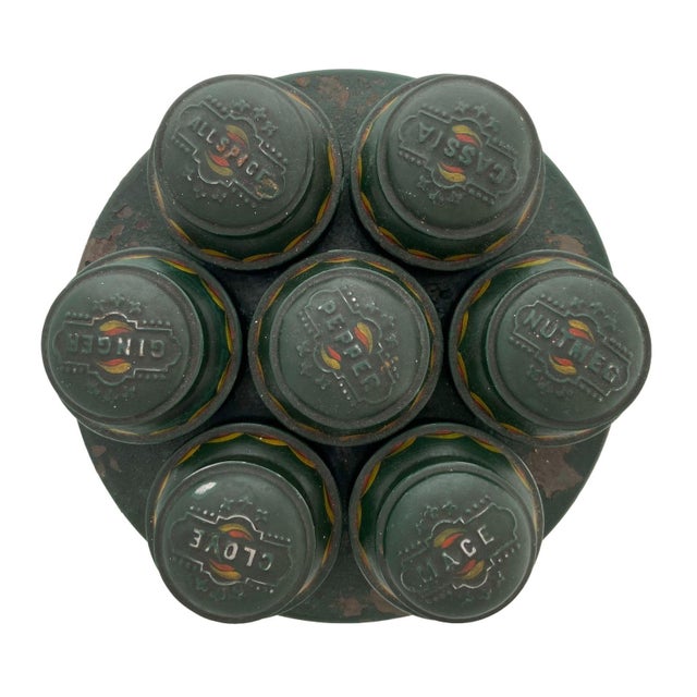 Beautiful hand painted antique spice round. Considerable paint flaking (pictured) due to age, otherwise in great...