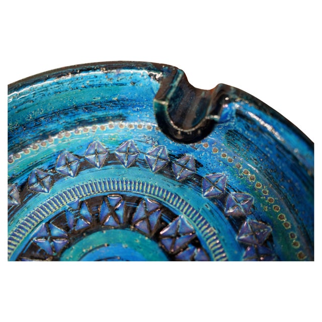 Mid-Century Modern Aldo Londi for Bitossi Large Rimini Blu Cigar Ashtray or Ceramic Catchall Tray For Sale - Image 3 of 7