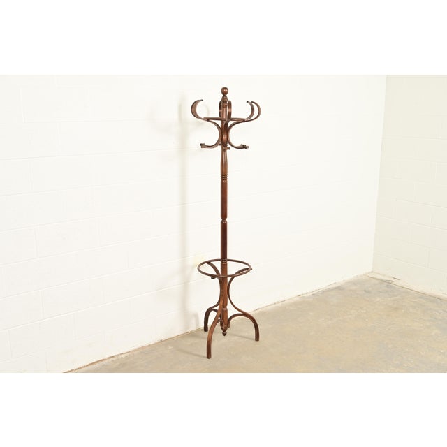 Jacob & Josef Kohn Thonet Style Antique Bentwood Hall Tree Coat and Hat Floor Standing Rack, Circa 1900 For Sale - Image 4 of 9