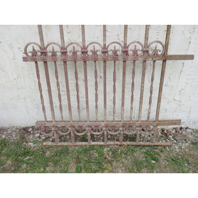 1900 - 1909 Antique Victorian Iron Gate Window Garden Fence Architectural Salvage Door #316 For Sale - Image 5 of 5