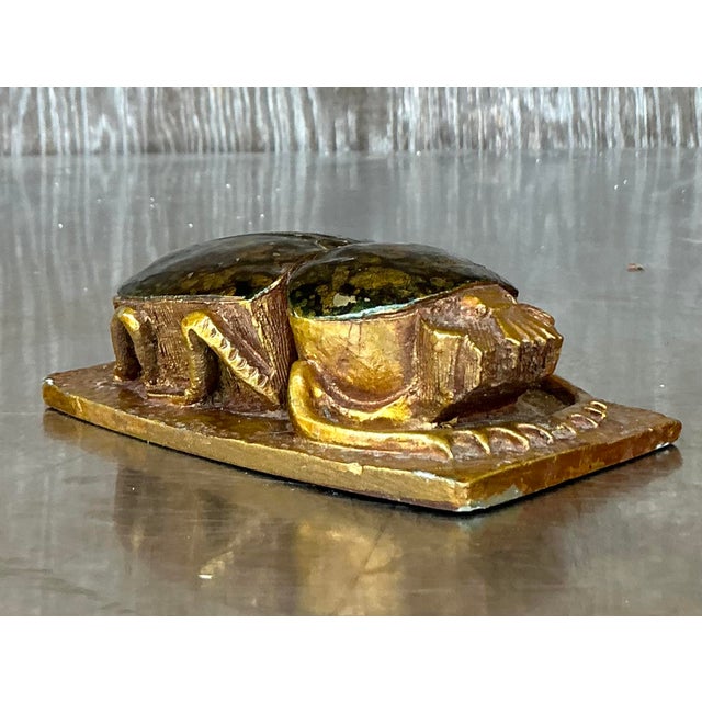 Late 20th Century Vintage Boho Gilt Tipped Scarab Sculpture For Sale - Image 4 of 8