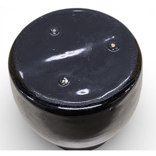 Small Antique Black Glazed Porcelain Jar, C1930s, 3.5 Diameter X 3.75 H For Sale In New York - Image 6 of 6
