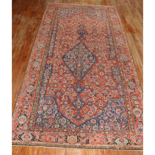 Textile Early 20th Century Zabihi Collection Red Blue Persian Corridor Rug - 6'6" x 15'8" For Sale - Image 7 of 12