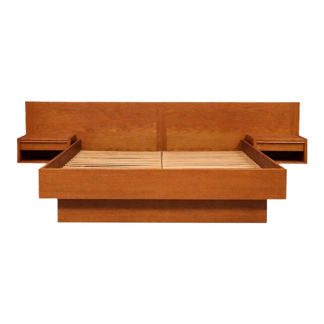 Mid 20th Century Danish Modern Teak Queen Platform Bed For Sale