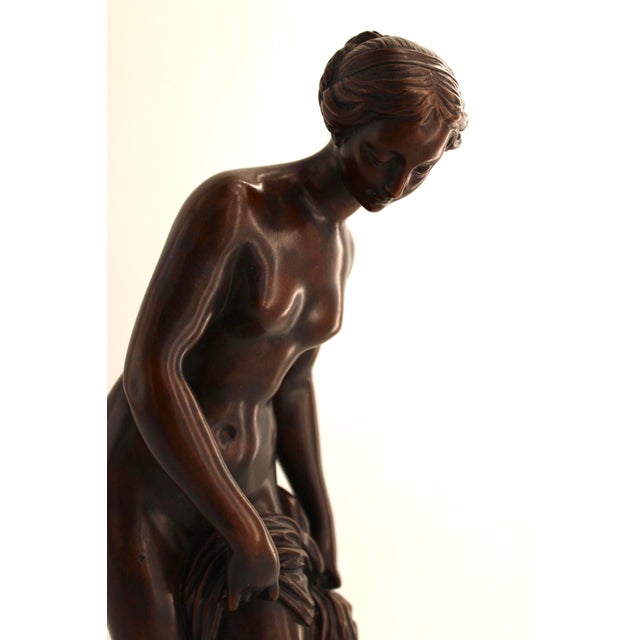 Antique Bronze Sculpture “La Baigneuse” the Bather by Etienne Falconet, 16” For Sale In Dallas - Image 6 of 10