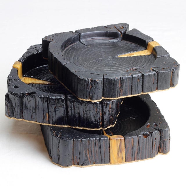 Black Bruciata Tray - Wabi-Sabi Yakisugi Charred Wood Tray by Gabor Gobi For Sale - Image 8 of 9