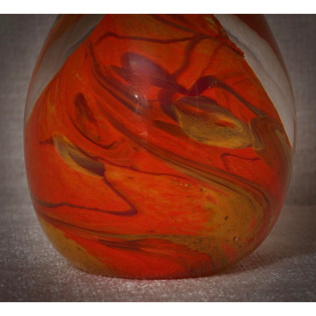 Mid-Century Modern Murano Art Orange Glass Egg, Italy, 1980s For Sale - Image 9 of 11